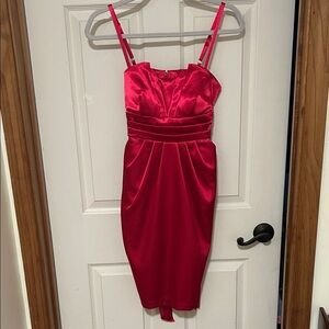 Byer California Vibrant Pink satin dress